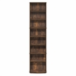 Pemberly Row 8 Tier Narrow Adjustable Media Shelf Storage Tower in Amber Pine
