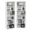 Pemberly Row Set of 2 Six Tier Bookshelf with Open Shelves in White Finish