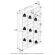 Pemberly Row 24 Shelf Multimedia Storage Tower with Wall Mount Kit in Americano