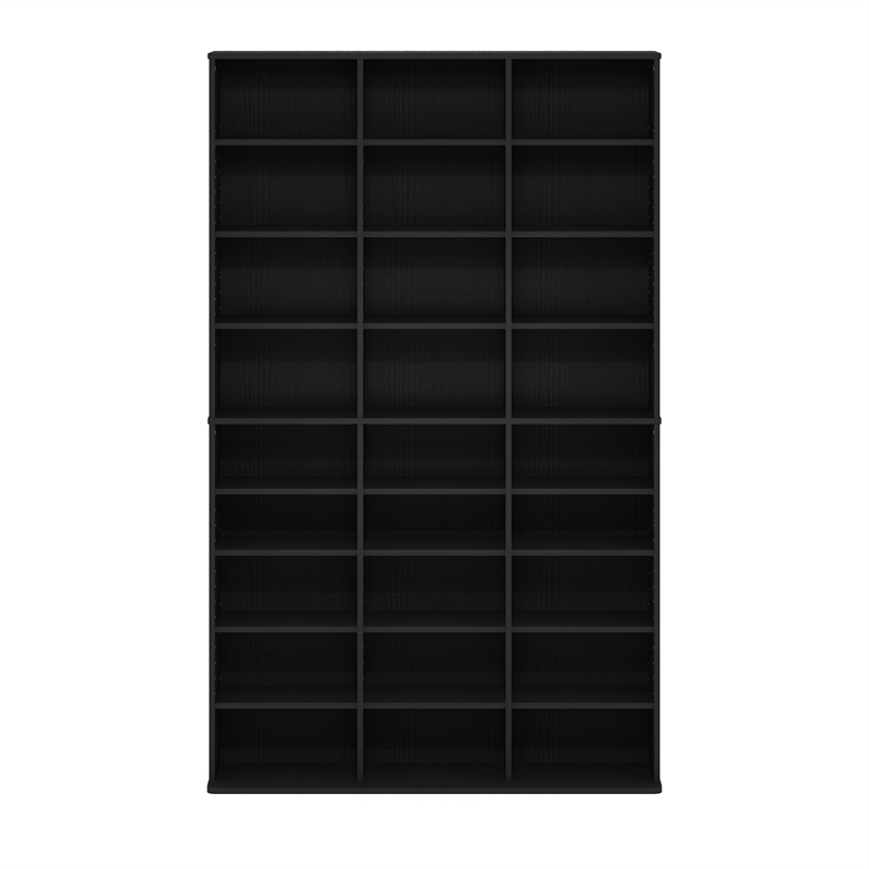 Pemberly Row 24 Shelf Multimedia Storage Tower with Wall Mount Kit in Americano