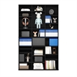 Pemberly Row 24 Shelf Multimedia Storage Tower with Wall Mount Kit in Americano