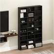 Pemberly Row 24 Shelf Multimedia Storage Tower with Wall Mount Kit in Americano