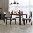 Pemberly Row 5 Piece Rectangular Dining Room Table Set in Brown
