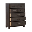 Pemberly Row 5 Drawer Chest with Wood Framed Drawers in Brown