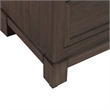 Pemberly Row 5 Drawer Chest with Wood Framed Drawers in Brown