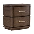 Pemberly Row Queen Panel Bed with Dresser Mirror Chest and Nightstand in Brown