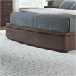Pemberly Row Queen Panel Bed with Dresser Mirror Chest and Nightstand in Brown