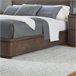 Pemberly Row Queen Panel Bed with Dresser Mirror Chest and Nightstand in Brown