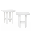 Pemberly Row Oval End Table with Open Shelf in White Finish Set of 2