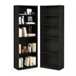 Pemberly Row Set of 2 Five Tier Bookshelf with Adjustable Shelf in Espresso