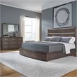 Pemberly Row King Panel Bed with Dresser and Mirror in Brown