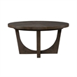 Pemberly Row Pedestal Dining Table with Sunburst Veneer Top in Brown