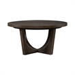 Pemberly Row Pedestal Dining Table with Sunburst Veneer Top in Brown