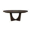 Pemberly Row Pedestal Dining Table with Sunburst Veneer Top in Brown
