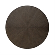 Pemberly Row Pedestal Dining Table with Sunburst Veneer Top in Brown