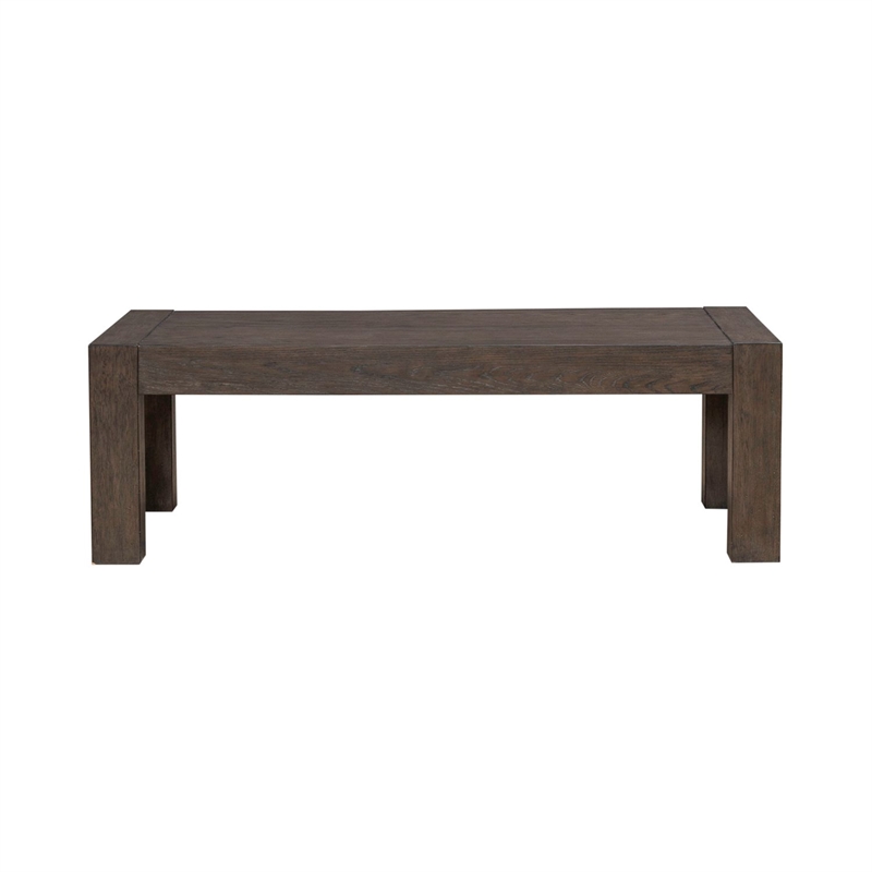 Pemberly Row Rectangular Cocktail Table with Planked Top in Brown
