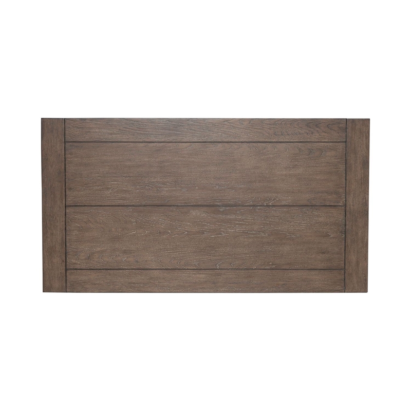 Pemberly Row Rectangular Cocktail Table with Planked Top in Brown