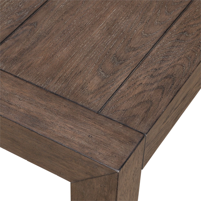 Pemberly Row Rectangular Cocktail Table with Planked Top in Brown