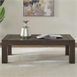 Pemberly Row Rectangular Cocktail Table with Planked Top in Brown