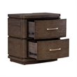 Pemberly Row Nightstand with Charging Station and Starburst Top in Brown