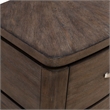 Pemberly Row Nightstand with Charging Station and Starburst Top in Brown