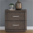 Pemberly Row Nightstand with Charging Station and Starburst Top in Brown