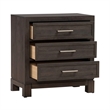 Pemberly Row Nightstand with Built-In Charging Station and 3 Drawers in Caffe