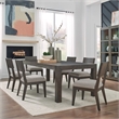 Pemberly Row 7 Piece Rectangular Table Dining Set with Chairs in Brown
