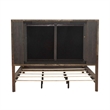 Pemberly Row King Upholstered Bed with Channeled Gray Panels in Brown