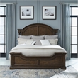 Pemberly Row California King Poster Bed with Dresser Mirror and Chest in Cherry