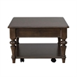 Pemberly Row Rectangular Cocktail Table with Casters and Open Shelf in Cherry