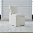 Pemberly Row Squared Back Dining Chairs with Casters Set of 4 in Ivory