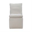 Pemberly Row Squared Back Dining Chairs with Casters Set of 4 in Ivory