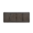 Pemberly Row 77 Inch TV Console with Reeded Doors and Wire Management in Brown