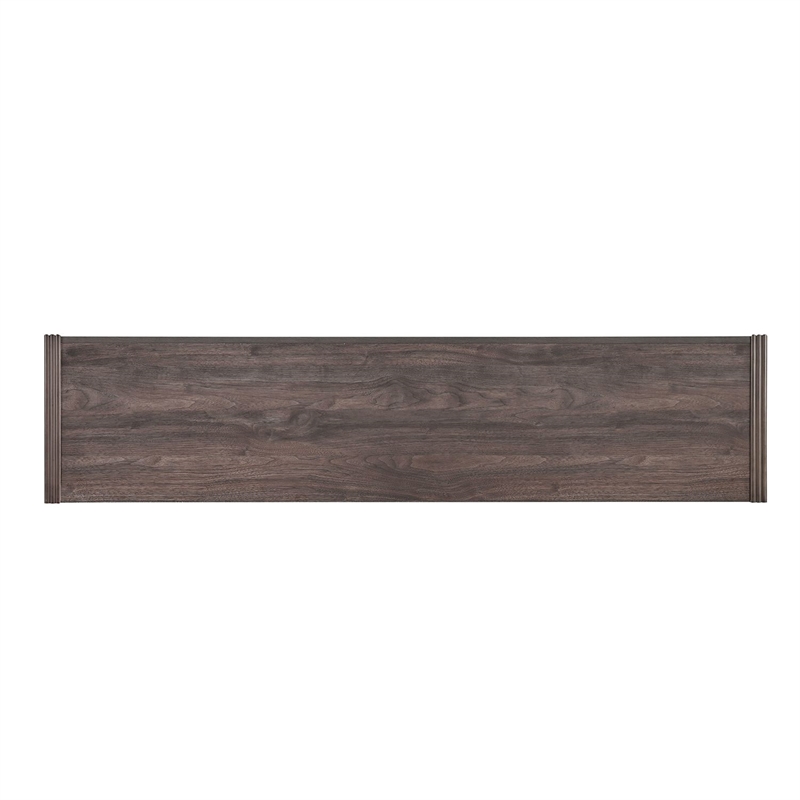 Pemberly Row 77 Inch TV Console with Reeded Doors and Wire Management in Brown