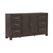 Pemberly Row 2 Door 6 Drawer Dresser with Reeded Molding in Caffe Brown