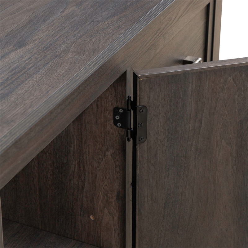 Pemberly Row 2 Door 6 Drawer Dresser with Reeded Molding in Caffe Brown