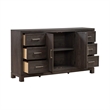 Pemberly Row 2 Door 6 Drawer Dresser with Reeded Molding in Caffe Brown