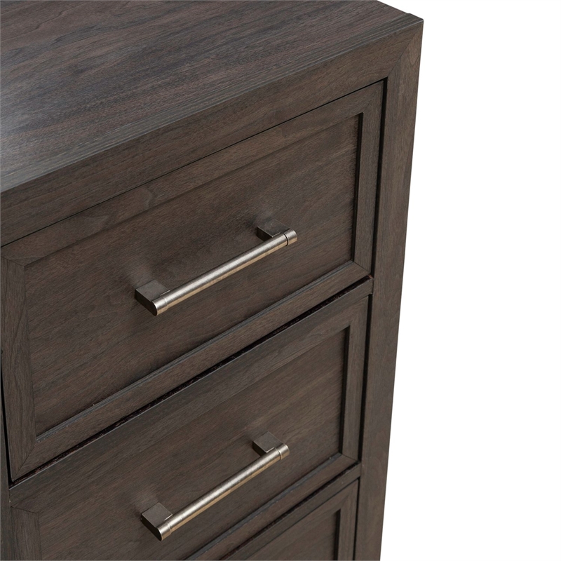 Pemberly Row 2 Door 6 Drawer Dresser with Reeded Molding in Caffe Brown