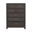 Pemberly Row King Upholstered Bed Dresser Mirror Chest Nightstand in Brown