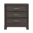 Pemberly Row King Upholstered Bed Dresser Mirror Chest Nightstand in Brown