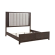 Pemberly Row King Upholstered Bed Dresser Mirror Chest Nightstand in Brown