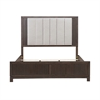 Pemberly Row King Upholstered Bed Dresser Mirror Chest Nightstand in Brown