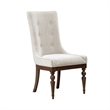 Pemberly Row Upholstered Side Chair with Chenille Fabric Set of 2 in Cherry