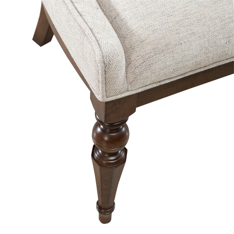 Pemberly Row Upholstered Side Chair with Chenille Fabric Set of 2 in Cherry