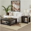 Pemberly Row 3 Piece Cocktail and End Table Set with Casters in Brown