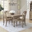 Pemberly Row 5 Piece Rectangular Dining Room Table Set in Brown