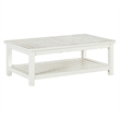 Pemberly Row Rectangular Cocktail Table with Slatted Shelf in White