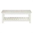 Pemberly Row Rectangular Cocktail Table with Slatted Shelf in White