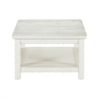 Pemberly Row Rectangular Cocktail Table with Slatted Shelf in White